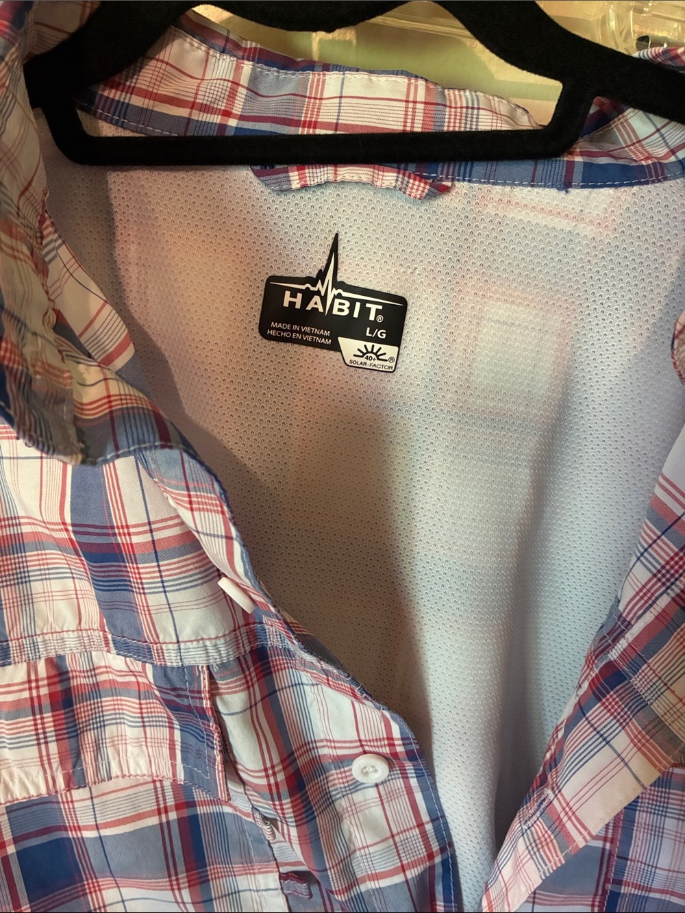 Habit Men’s Plaid Button-Down Shirt - Blue & Red and Blue & White - Picture 2 of 8